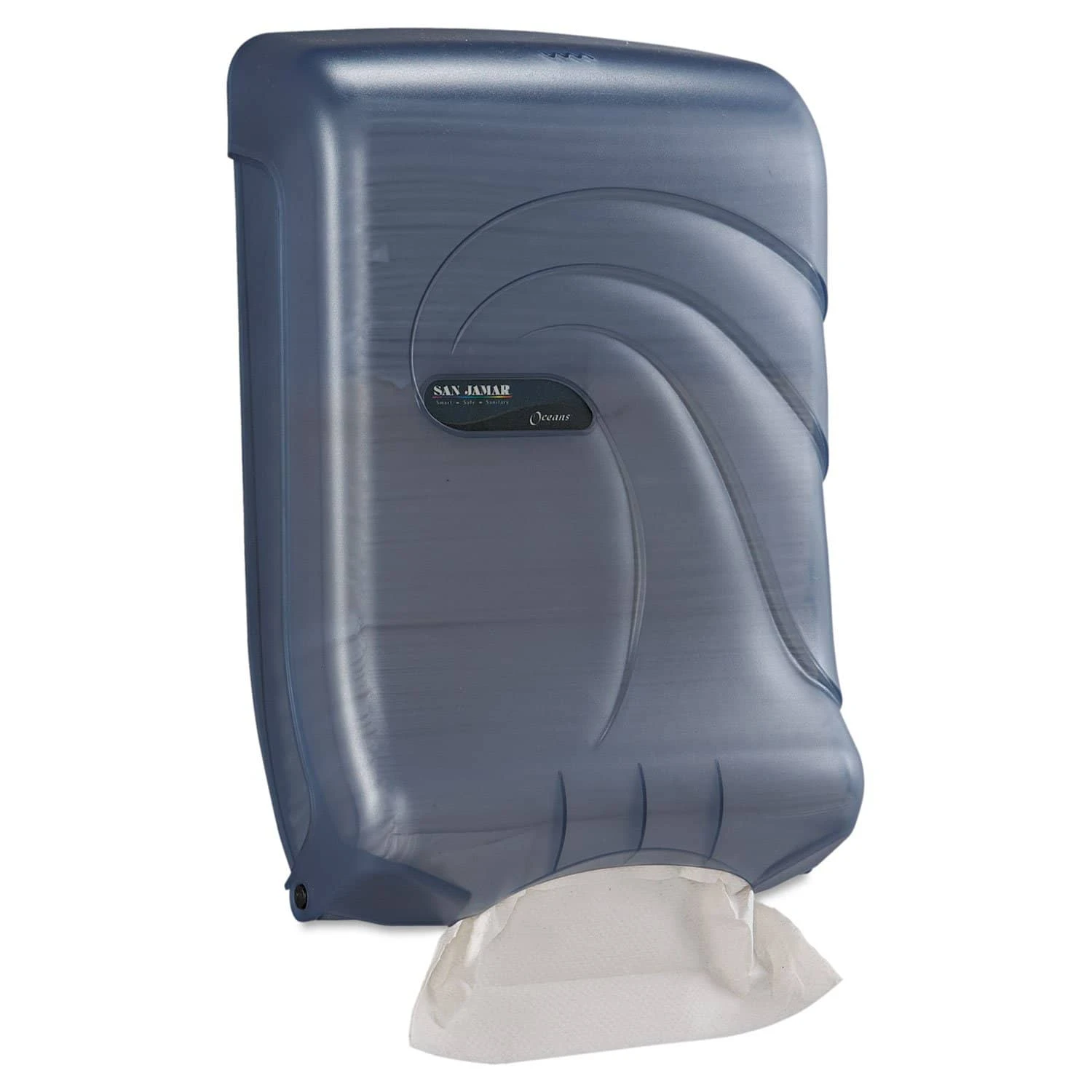 San Jamar Ultrafold Multifold/C-Fold Towel Dispenser, Oceans, Blue, 11 3/4 X 6 1/4 X 18 - SJMT1790TBL 4 San Jamar Ultrafold Multifold/C-Fold Towel Dispenser, Oceans, Blue, 11 3/4 X 6 1/4 X 18 - SJMT1790TBL - Image 2