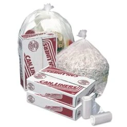 Pitt High-Density Coreless Mini-Roll Can Liners, 45 Gal, 12 Microns, 40" X 48", Natural, 250/Carton - PITMR40482MC