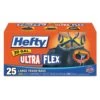 Hefty Ultra Flex Waste Bags, 30 Gal, 1.05 Mil, 30" X 33", Black, 25/Box - RFPE80627BX -Alpine shop 209221