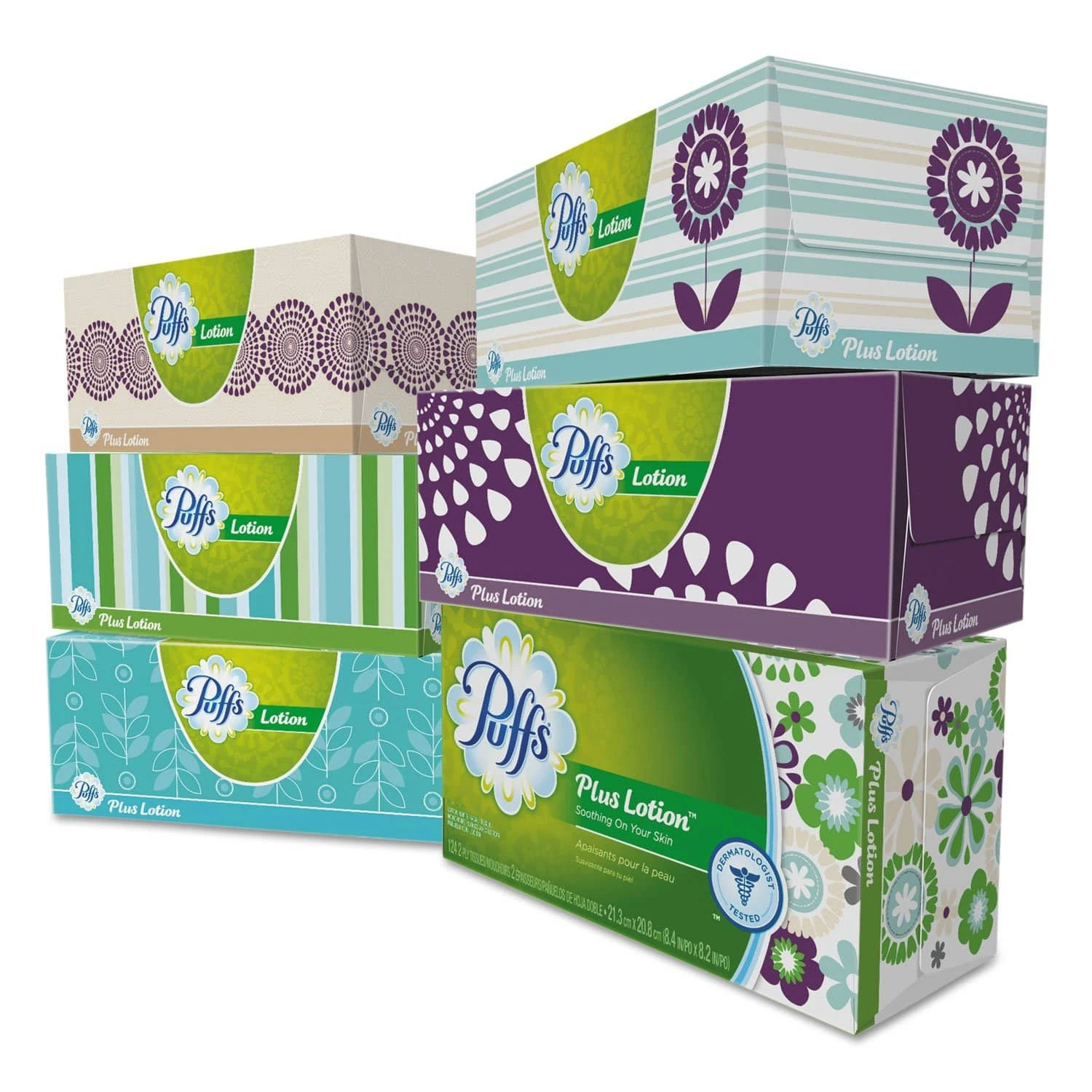 Puffs Plus Lotion Facial Tissue, 2-Ply, White, 124 Sheets/Box, 6 Boxes/Pack, 4 Packs/Carton - PGC39383 4 Puffs Plus Lotion Facial Tissue, 2-Ply, White, 124 Sheets/Box, 6 Boxes/Pack, 4 Packs/Carton - PGC39383 - Image 2