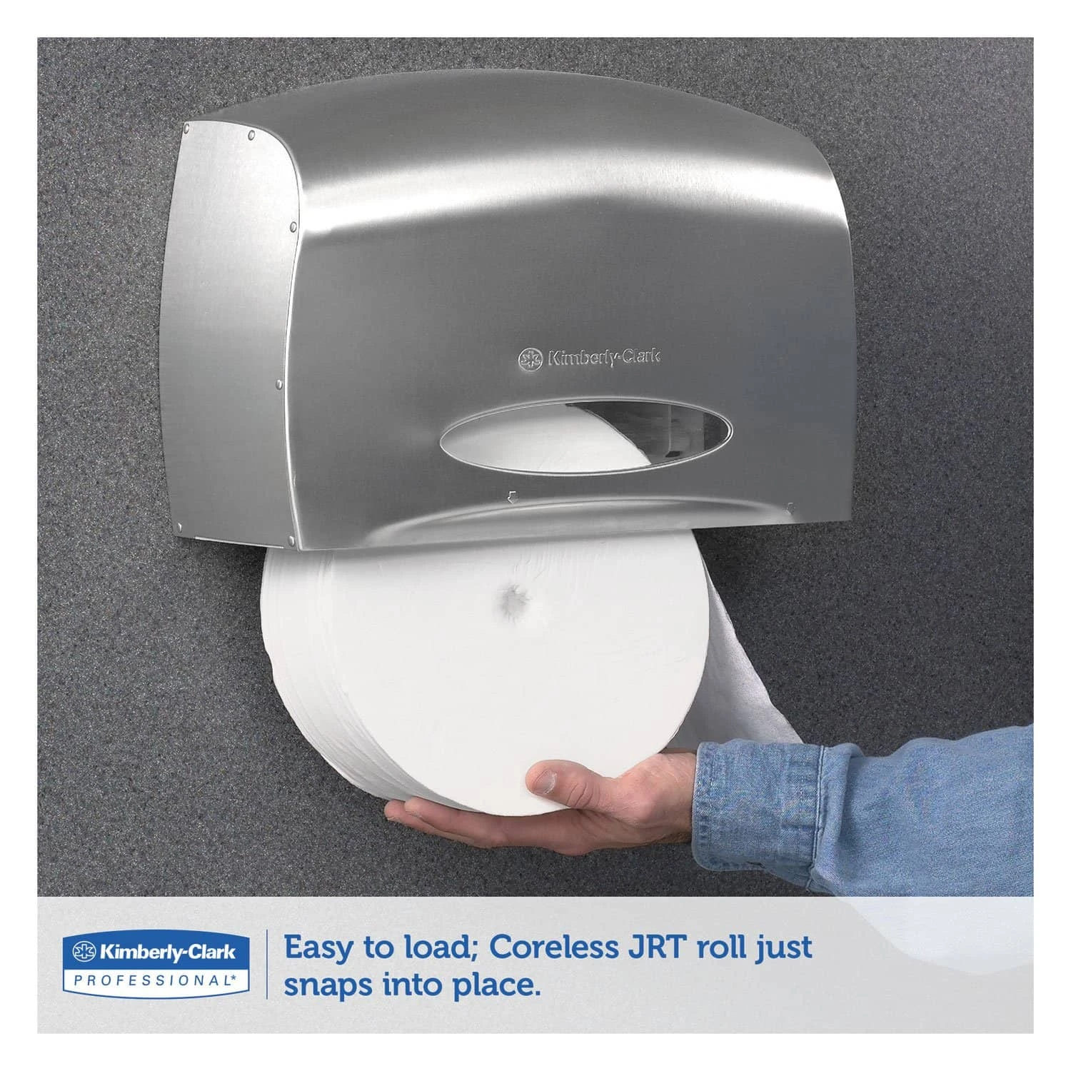 Scott Pro Coreless Jumbo Roll Tissue Dispenser, Ez Load, 6X9.8X14.3, Stainless Steel - KCC09601 4 Scott Pro Coreless Jumbo Roll Tissue Dispenser, Ez Load, 6X9.8X14.3, Stainless Steel - KCC09601 - Image 2