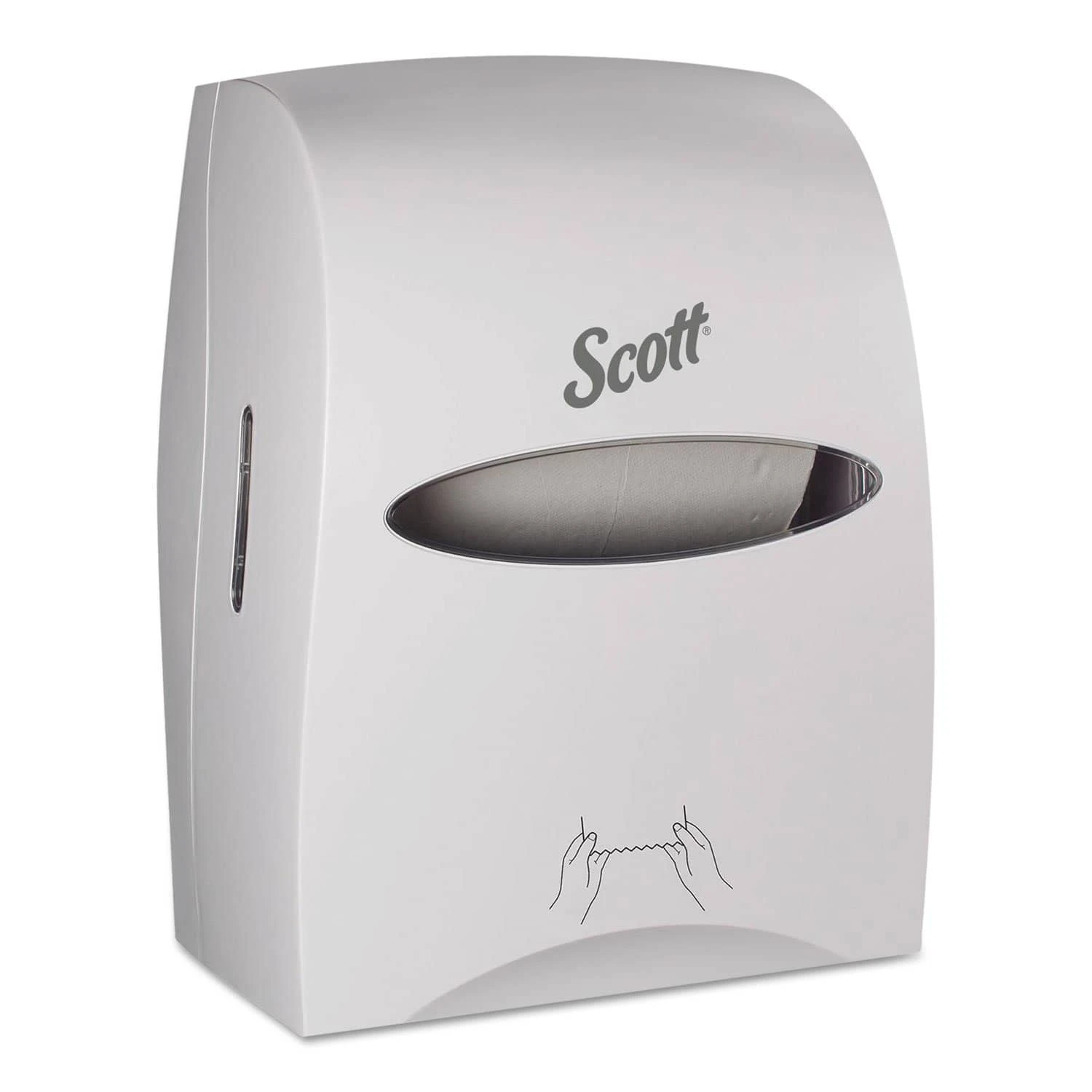 Scott Essential Manual Hard Roll Towel Dispenser, 13.06 X 11 X 16.94, White - KCC46254 3 Scott Essential Manual Hard Roll Towel Dispenser, 13.06 X 11 X 16.94, White - KCC46254