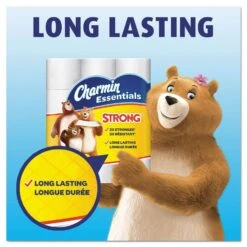 Charmin Essentials Strong Bathroom Tissue, Septic Safe, 1-Ply,White, 4 X 3.92, 300/Roll, 6 Rolls/Pack, 8 Packs/Carton - PGC96892 -Alpine shop 272322