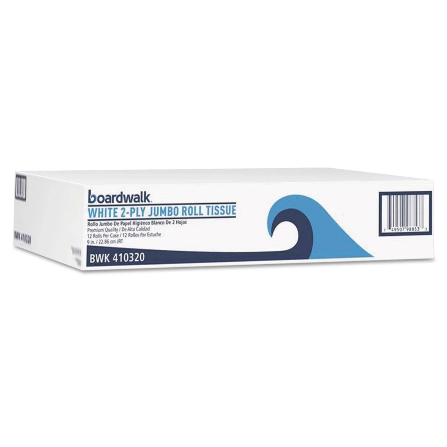 Boardwalk Jumbo Roll Bathroom Tissue, Septic Safe, 2-Ply, White, 3.2" X 525 Ft, 12 Rolls/Carton - BWK410320 3 Boardwalk Jumbo Roll Bathroom Tissue, Septic Safe, 2-Ply, White, 3.2" X 525 Ft, 12 Rolls/Carton - BWK410320