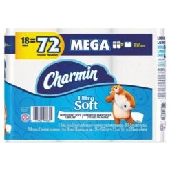 Charmin Ultra Soft Bathroom Tissue, Septic Safe, 2-Ply, White, 4 X 3.92, 284 Sheets/Roll, 18 Rolls/Pack - PGC99862
