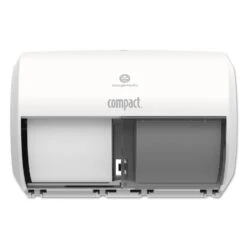 Georgia Pacific Compact Coreless Side-By-Side 2-Roll Tissue Dispenser, 11.31 X 7.69 X 8, White - GPC56797A