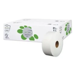 Papernet Biotech Toilet Paper, Septic Safe, 2-Ply, Whte, 7.6" X 1000 Ft, 12 Rolls/Carton - SOD415595