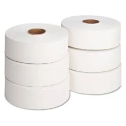 Georgia Pacific Jumbo Roll Bath Tissue, Septic Safe, 2 Ply, White, 2000 Ft, 6 Rolls/Carton - GPC13102 -Alpine shop 41844