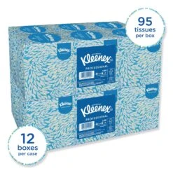 Kleenex Boutique White Facial Tissue, 2-Ply, Pop-Up Box, 95 Sheets/Box, 3 Boxes/Pack, 12 Packs/Carton - KCC21200CT