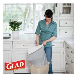 Glad Odorshield Tall Kitchen Drawstring Bags, 13 Gal, 0.95 Mil, 24" X 27.38", White, 80/Box - CLO78899BX -Alpine shop 624637