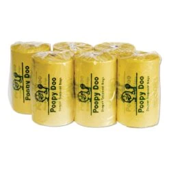 Poopy Doo Diaper Disposal Bags, 14 Microns, 7" X 15", Yellow, 2,400/Carton - CWDPDB6400 -Alpine shop 629525