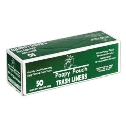 Poopy Pouch Heavy Duty Trash Liners, 13 Gal, 1.5 Mil, 27.5" X 29", Black, 50/Box - CWDPP13GALBAGS