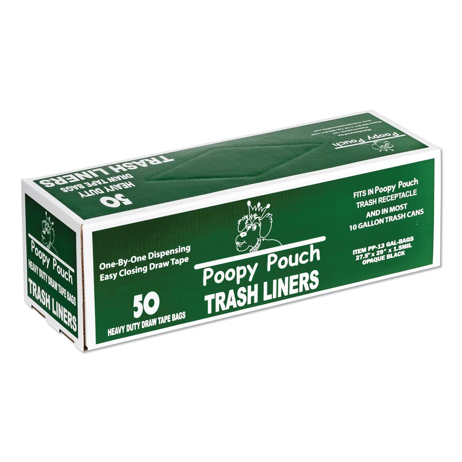 Poopy Pouch Heavy Duty Trash Liners, 13 Gal, 1.5 Mil, 27.5" X 29", Black, 50/Box - CWDPP13GALBAGS 3 Poopy Pouch Heavy Duty Trash Liners, 13 Gal, 1.5 Mil, 27.5" X 29", Black, 50/Box - CWDPP13GALBAGS