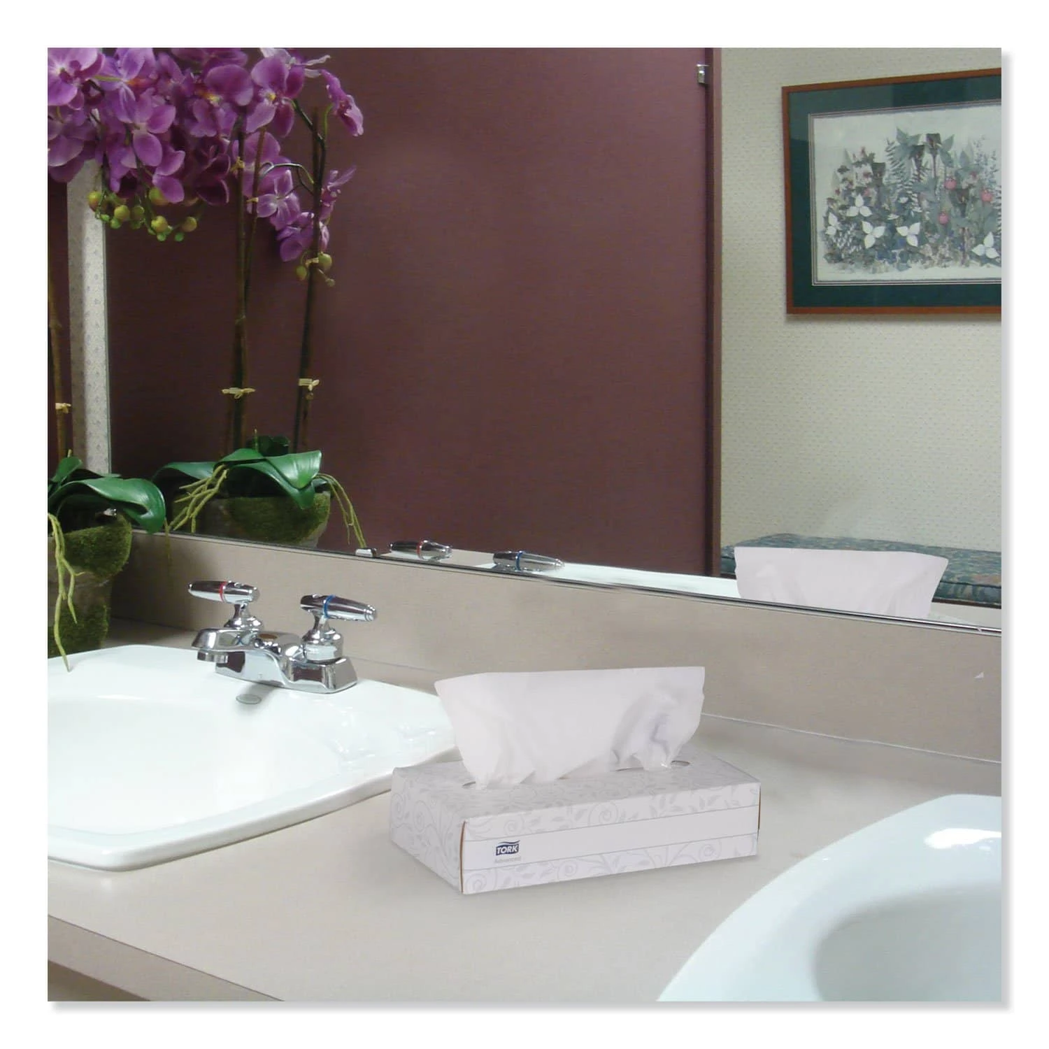 Tork Advanced Facial Tissue, 2-Ply, White, Flat Box, 100 Sheets/Box, 30 Boxes/Carton - TRKTF6810 4 Tork Advanced Facial Tissue, 2-Ply, White, Flat Box, 100 Sheets/Box, 30 Boxes/Carton - TRKTF6810 - Image 2