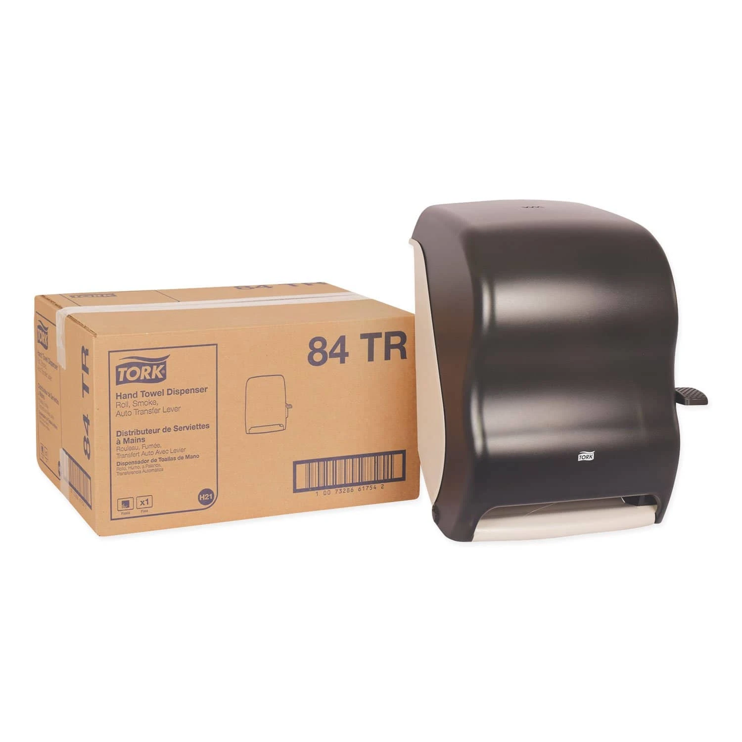 Tork Hand Towel Roll Dispenser, 12 15/16 X 9 1/4 X 15 1/2, Smoke - TRK84TR 3 Tork Hand Towel Roll Dispenser, 12 15/16 X 9 1/4 X 15 1/2, Smoke - TRK84TR