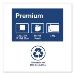 Tork Premium Bath Tissue, Septic Safe, 2-Ply, White, 460 Sheets/Roll, 96 Rolls/Carton - TRKTM6511S -Alpine shop 633437