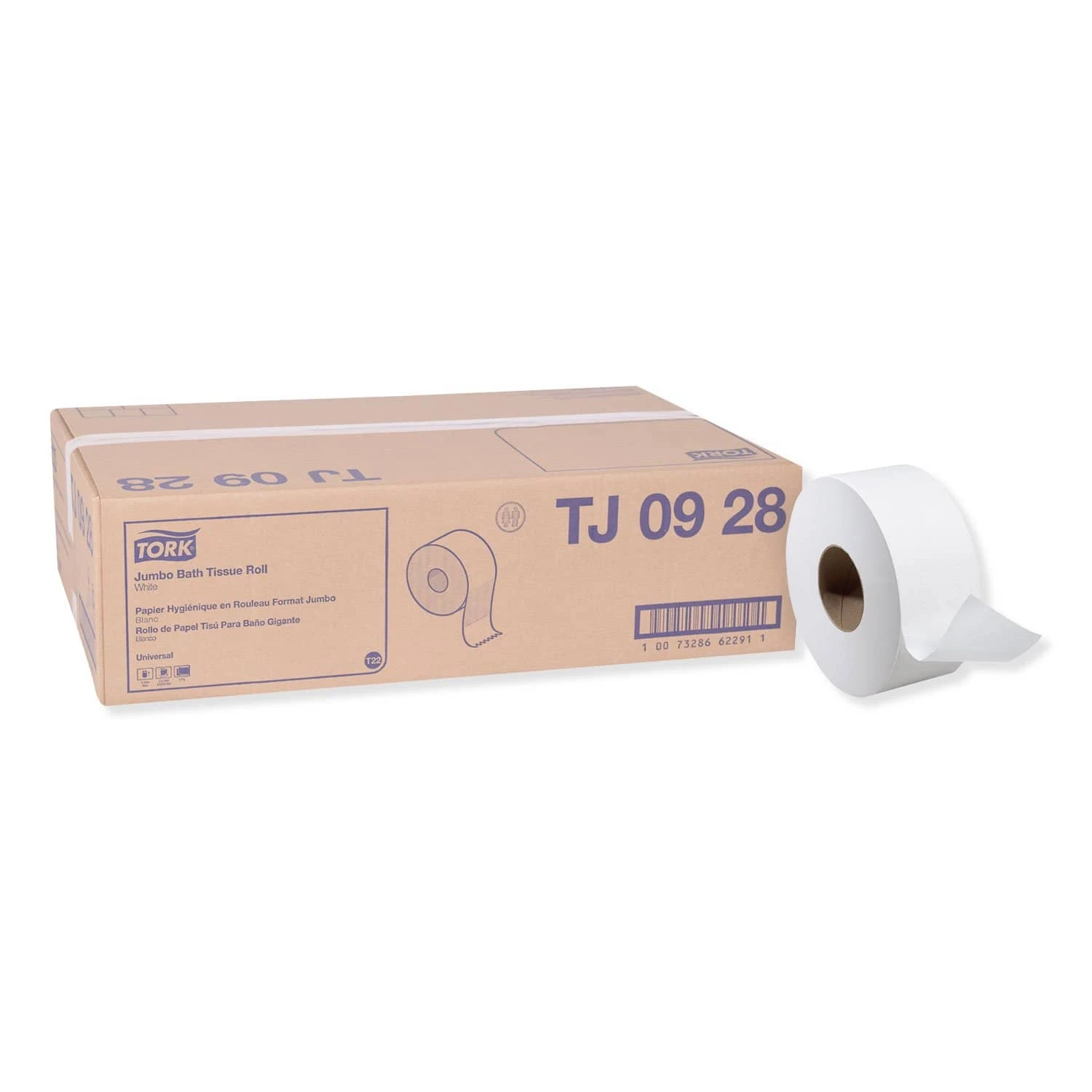 Tork Universal Jumbo Bath Tissue, Septic Safe, 2-Ply, White, 3.48" X 750 Ft, 12 Rolls/Carton - TRKTJ0928 3 Tork Universal Jumbo Bath Tissue, Septic Safe, 2-Ply, White, 3.48" X 750 Ft, 12 Rolls/Carton - TRKTJ0928