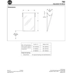Bradley 782-024360 (24 X 36) Commercial Restroom Mirror, Tilt Frame, 24" W X 36" H, Stainless Steel W/ Satin Finish -Alpine shop 782 td2 98db1fe0 6de0 4810 a37f 2b734f3274e1