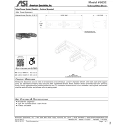 ASI 8032 Commercial Double Toilet Paper Holder, Surface-Mounted, Metal 9 ASI 8032 Commercial Double Toilet Paper Holder, Surface-Mounted, Metal -Alpine shop 8032 td1