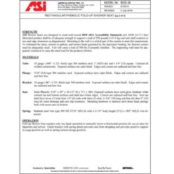 ASI 8203-28 Folding Shower Seat - Rectangular, ADA - Solid Phenolic, White - 28"W -Alpine shop 8203 28 2