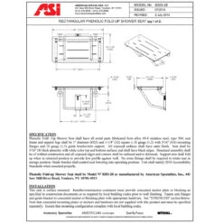 ASI 8203-28 Folding Shower Seat - Rectangular, ADA - Solid Phenolic, White - 28"W -Alpine shop 8203 28 td1