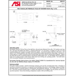 ASI 8203-33 Folding Shower Seat - Rectangular, ADA - Solid Phenolic, White - 33"W 9 ASI 8203-33 Folding Shower Seat - Rectangular, ADA - Solid Phenolic, White - 33"W -Alpine shop 8203 33 td1