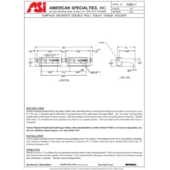 ASI 0264-1 Commercial Double Roll Toilet Paper Dispenser, Surface-Mounted, Metal 8 ASI 0264-1 Commercial Double Roll Toilet Paper Dispenser, Surface-Mounted, Metal -Alpine shop ASI 0264 1 Double Roll Toilet Tissue Dispenser With Pin Surface Mounted Technical Data Sheet
