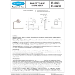 Bobrick B-543 Commercial Toilet Paper Spare Roll Dispenser, Surface-Mounted, Stainless Steel W/ Satin Finish -Alpine shop B 543 td