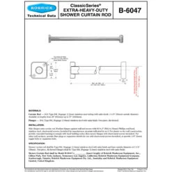 Bobrick B-6047-25 Shower Curtain Rod Mounting Kit For Bobrick Model B-6047 Series -Alpine shop B 6047 td