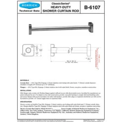 Bobrick B-6107x36 Commercial Shower Curtain Rod, 36" Length, Stainless Steel -Alpine shop B 6107 td f621383b 8a09 4111 bda8 a437e0173502