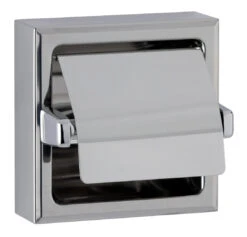 Bobrick B-6699 Commercial Toilet Paper Dispenser W/ Hood, Surface-Mounted, Zamak W/ Chrome Finish 2 - Surface-Mounted Toilet Tissue Dispenser With Hood