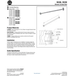 Bradley 9538-060 Shower Curtain Rod, 60" Length, Stainless Steel -Alpine shop Bradley ShowerCurtainRod 9538 39 1
