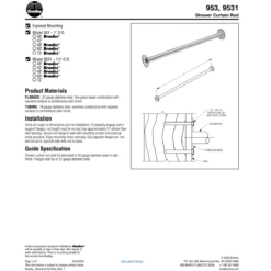 Bradley 9531-060000 Industrial Shower Curtain Rod, 60" Length, Stainless Steel -Alpine shop Bradley ShowerCurtainRod 953 1 e6fbbdbd 34c1 4b72 9854 5b11cea896b1