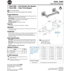Bradley 5085-00 Commercial Toilet Paper Dispenser, Surface-Mounted, Stainless Steel W/ Bright-Polished Finish -Alpine shop Bradley TPDispenser 5084 5085 beff8a40 c44c 4598 a19c aa63cc1330b3