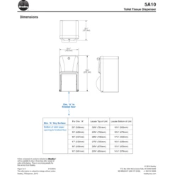 Bradley 5A10-11 Commercial Toilet Paper Dispenser, Surface-Mounted, Stainless Steel W/ Satin Finish -Alpine shop Bradley TPDispenser 5A10 2