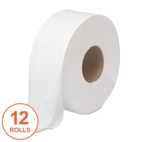 Boardwalk Jrt Bath Tissue, Jumbo, Septic Safe, 2-Ply, White, 3.5" X 1000 Ft, 12 Rolls/Carton - BWK6100 3 Boardwalk Jrt Bath Tissue, Jumbo, Septic Safe, 2-Ply, White, 3.5" X 1000 Ft, 12 Rolls/Carton - BWK6100