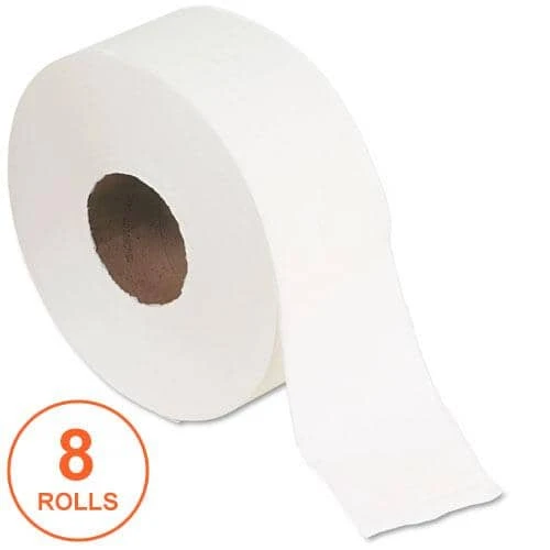 Georgia Pacific Jumbo Jr. Bath Tissue Roll, Septic Safe, 2-Ply, White, 1000 Ft, 8 Rolls/Carton - GPC13728 3 Georgia Pacific Jumbo Jr. Bath Tissue Roll, Septic Safe, 2-Ply, White, 1000 Ft, 8 Rolls/Carton - GPC13728