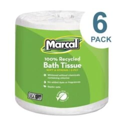 Marcal 100% Recycled Two-Ply Bath Tissue, Septic Safe, White, 330 Sheets/Roll, 48 Rolls/Carton - MRC6079
