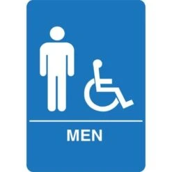 Palmer Fixture IS1002-15 ADA Compliant Restroom Sign-BL---MEN RESTROOM