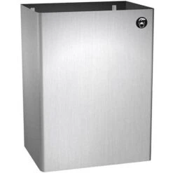 ASI 0826 Commercial Restroom Waste Receptacle, 12 Gallon, Surface-Mounted, 15-1/4" W X 23" H, 2-1/2" D, Stainless Steel