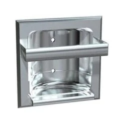 ASI 0410-Z Soap Dish, Recessed W/Round Bar, Chrome Plated Zamak