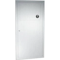 ASI 04733 Commercial Restroom Waste Receptacle, 3 Gallon, Recessed-Mounted, 12-3/4" W X 26-1/2" H, 4" D, Stainless Steel