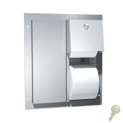 ASI 0032 Commercial Toilet Paper Dispenser, Partition-Mounted, Stainless Steel W/ Satin Finish