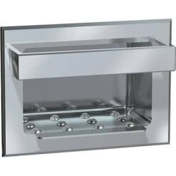 ASI 0398-D Soap Dish W/ Bar - Stainless Steel, Dry Wall (ASI 39 Dry Wall Clamp Not Included - Please Order Separately As Needed)
