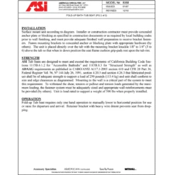 ASI 8358 Fold-up Bath Tub Seat, 1" Diameter X 33-3/4" D, Phenolic -Alpine shop C1967904 main td2