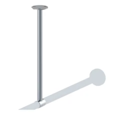 ASI 1224-C18 Heavy-Duty Shower Curtain Rod, 1" Diameter X 18" Length, Stainless Steel