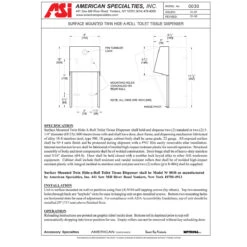 ASI 0030 Commercial Toilet Paper Dispenser, Surface-Mounted, Stainless Steel W/ Satin Finish -Alpine shop C1968109 main 666