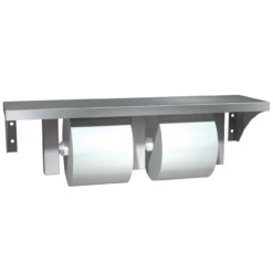 ASI 0697-GAL Commercial Toilet Paper Dispenser/Shelf, 5" W X 18" L, Wall-Mounted, Stainless Steel W/ Satin Finish