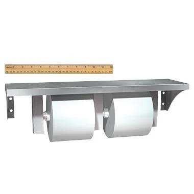 ASI 0697-GAL Commercial Toilet Paper Dispenser/Shelf, 5" W X 18" L, Wall-Mounted, Stainless Steel W/ Satin Finish 5 ASI 0697-GAL Commercial Toilet Paper Dispenser/Shelf, 5" W X 18" L, Wall-Mounted, Stainless Steel W/ Satin Finish - Image 3