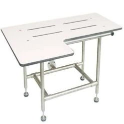 ASI 8202 L-Shaped Four-Leg Fold-Up Shower Seat, 33-1/2" W X 21" D, Phenolic